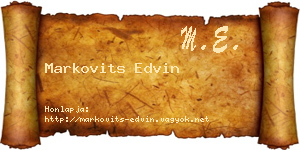 Markovits Edvin névjegykártya